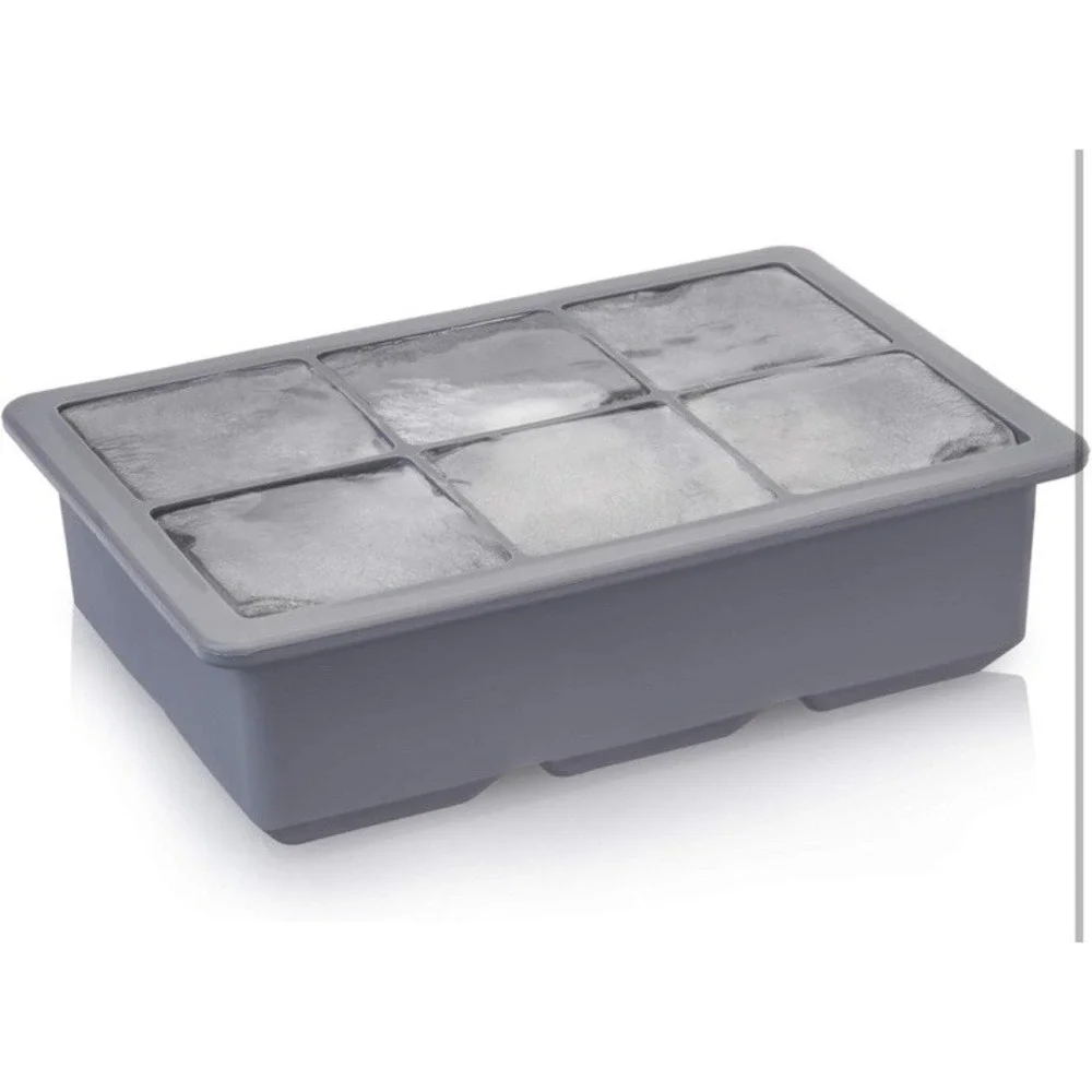Viski Whiskey Ice Cube Tray with Lid, Large Makes Six 2-Inch Ice Molds,‎ NIB